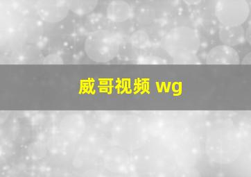 威哥视频 wg